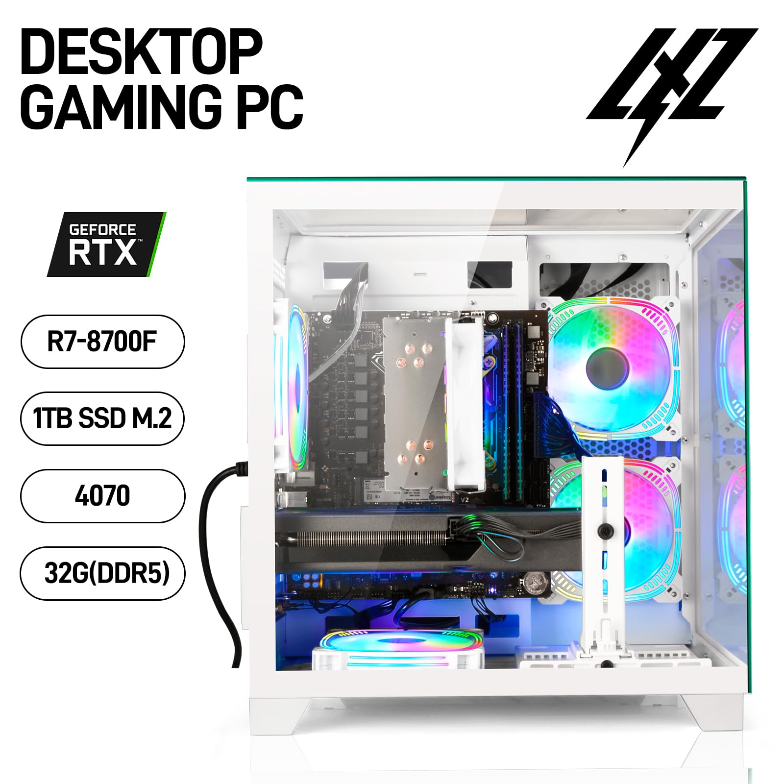 Amazon.com: LXZ Gaming PC Desktop AMD Ryzen 7 8700F | 32GB DDR5